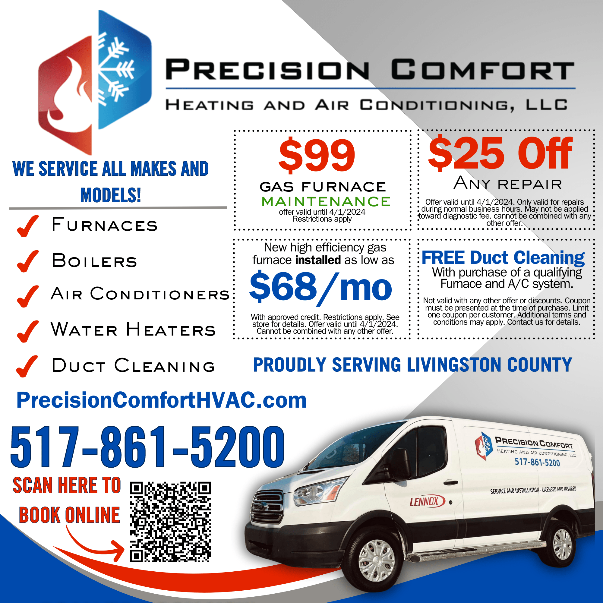 Precision Comfort Heating and Cooling Specials